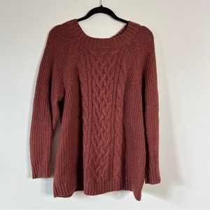 American Eagle | Rust Cable Knit Sweater